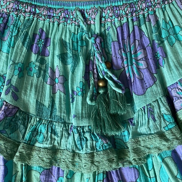 Spell and the gypsy collection buttercup ocean tiered ruffle mini skirt - Picture 16 of 17